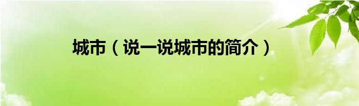 城市（說一說城市的簡介）